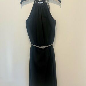 Elegant Black Backless Halter Dress